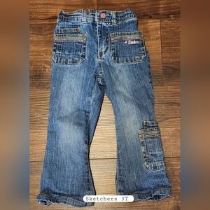Skechers Blue Denim Kids Bottoms Y2k